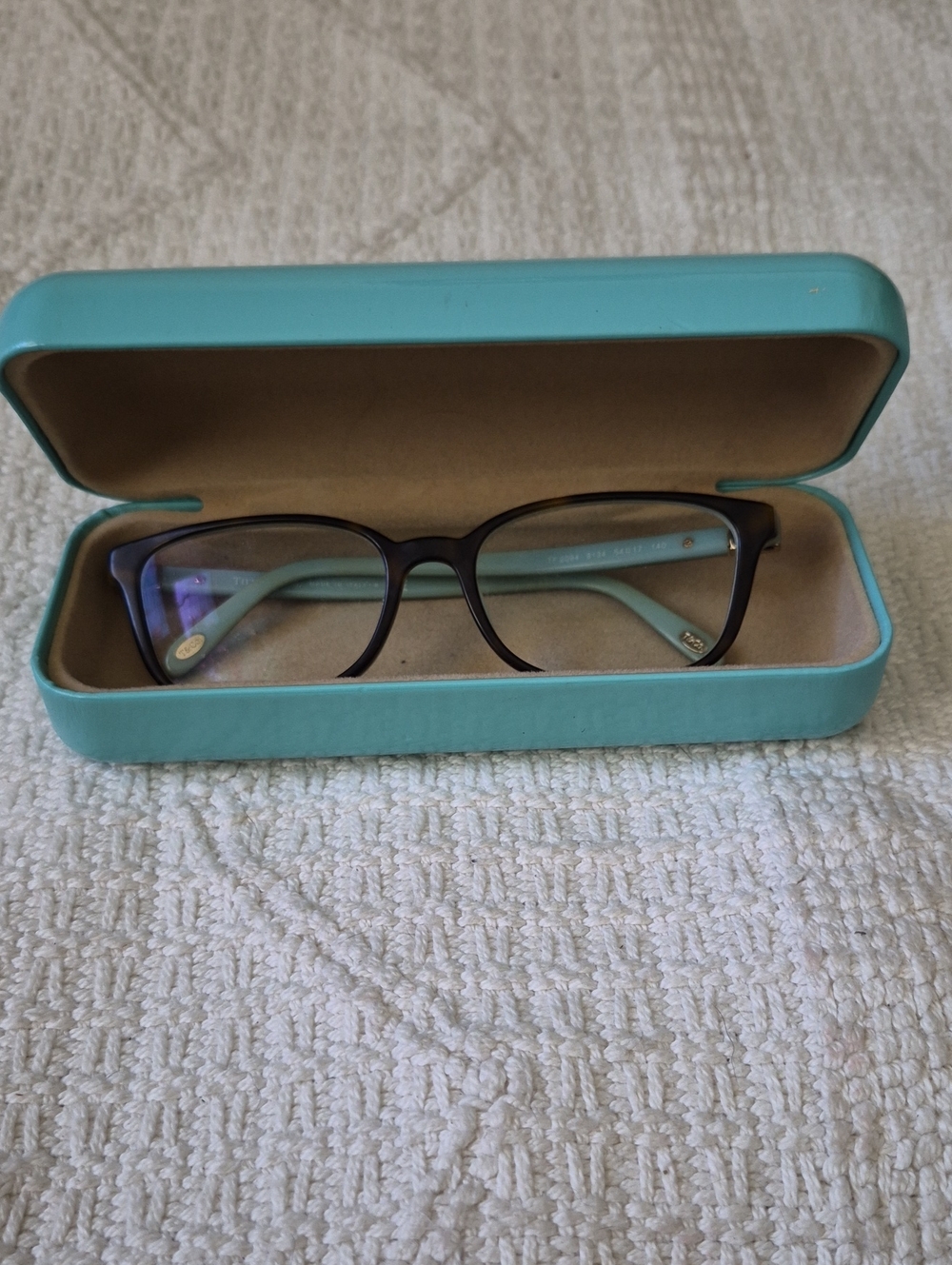 Tiffany & Co. Women's Eyeglasses TF2094 Tortoise Shell Tiffany Blue 54mm Case